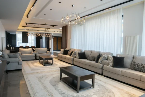 Living room became better with the right window treatment.